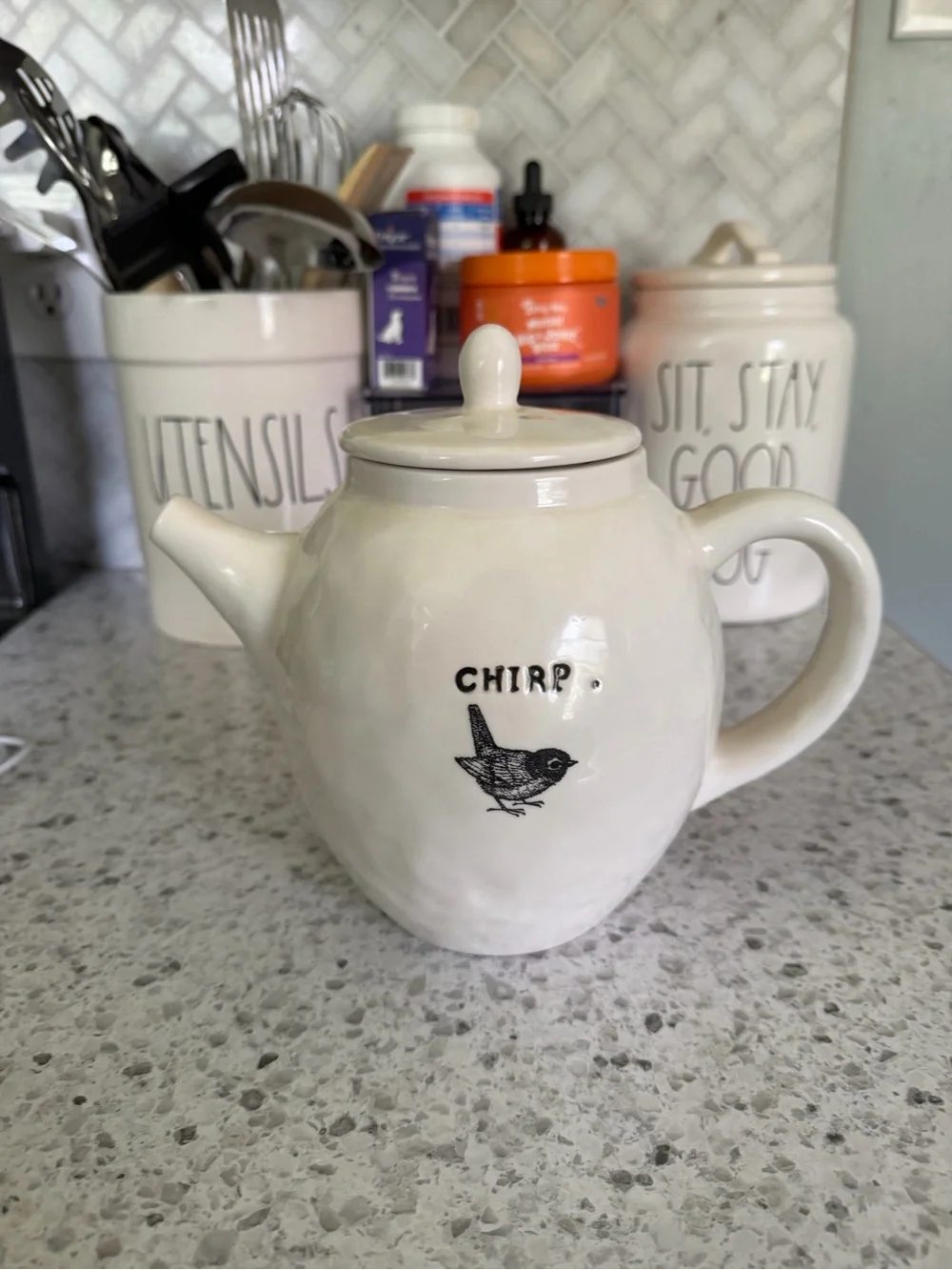 Rae Dunn for Magenta Dimpled Chirp Teapot - RARE